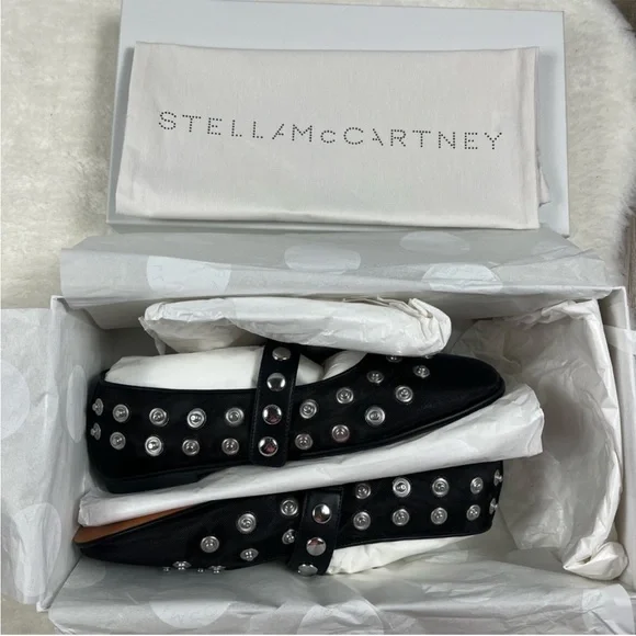 Stella McCartney Ryder mesh Ryder Popper-studded ballet flats